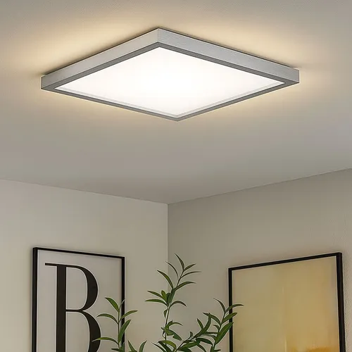 Briloner LED Panel Cadre alu 42,2 x 42,2 cm - Warmweiß mit Backlight-Effekt - Deckenleuchte mit indirekter Hintergrundbeleuchtung, 22 Watt und 3000 Lumen für eine gemütliche Atmosphäre in jedem Raum.
