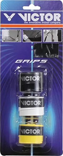 VICTOR Overgrip Pro 3er Blister für Squash, Badminton und Tennis - Tennis-Zubehör mit 3 rutschfesten, vibrationsdämpfenden Overgrips. Ideal für besseren Halt und Kontrolle beim Spiel. VICTOR steht für höchste Qualität und umweltbewusste Herstellung.