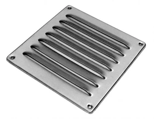 Wetterschutzgitter Edelstahl eckig 160 x 160 mm Lamellengitter Lüftungsgitter