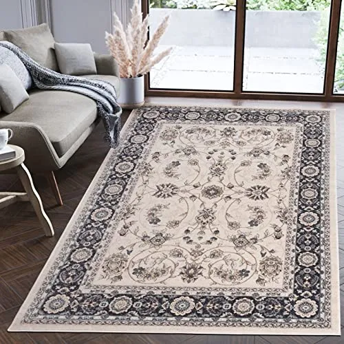 Mazovia Orientalischer Teppich - Hochwertiger Teppich für Wohnzimmer und Esszimmer - 60 x 100 cm - Hochwertiger orientalischer Teppich mit klassischem Blumenmuster für stilvolle Räume. ÖKO-TEX zertifiziert, pflegeleicht und langlebig. Ideal für Komfort und Wärme in Ihrem Zuhause.