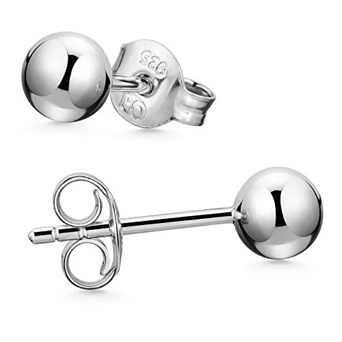 Matreia Ohrstecker Silber 925 Kugel - 5mm Damen Kinder Ohrringe Stecker rund klein SO-434-5mm