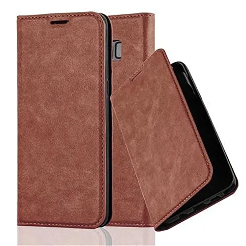 Produktbild Cadorabo Hülle kompatibel mit Samsung Galaxy S8 aus Premium Kunst Leder Flip Klappbare Stoßfeste Magnetische [Standfunktion] [Kartenfächern] Cover Hülle für Galaxy S8 Tasche in Braun