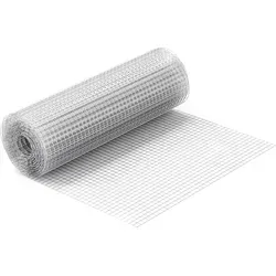 Wiltec Maschendrahtzaun 50 cm x 5 m 0,75 mm stark 19 x 19 mm Maschengröße, Volierendraht 4-Eck aus Stahl verzinkt, Drahtgitter, Vogeldraht