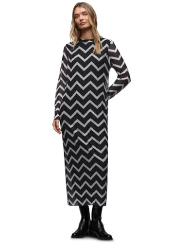 Street One Damen Mesh-Plissée Kleid in schwarz von Street One