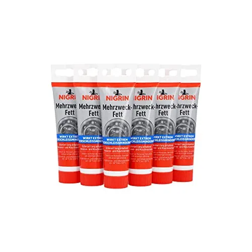 NIGRIN Mehrzweckfett, 6 x 50 g Tube, schützt Motoren vor Korrosion und Alterung, temperaturbeständig von -30°C bis +120°C