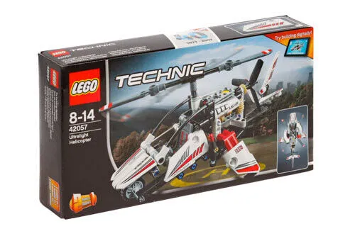 LEGO Technic 42057 - Ultraleicht-Hubschrauber - Bauklötze & Bausteine mit aerodynamischem Hightechdesign, drehenden Rotoren und interaktiver LEGO App für digitale 3-D-Bauanleitungen.