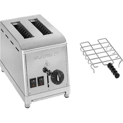 Milantoast Edelstahltoaster mit Brötchenaufsatz - Hochwertiger Toaster aus Edelstahl, energiesparend mit unabhängig schaltbaren Öfen und stufenlosem Timer. Inklusive praktischem Brötchenaufsatz für ein perfektes Frühstück.