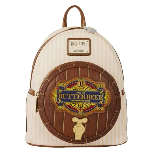 Harry Potter by Loungefly Mini Butterbeer Rucksack - Actionfiguren: Offiziell lizenzierter Kunstleder-Rucksack, ideal für Fans, mit besonderem Butterbeer-Design und kompakten Maßen von 23 x 11 x 26 cm.