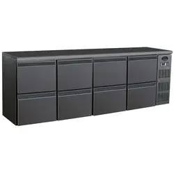 A&S polarny Gastro Barkühler Bar-Kühlschrank schwarz 8 Schubladen 698 l, 2542x513x860 mm 0-10°C