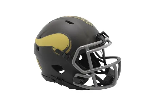 Riddell Speed Mini Football Helm SALUTE Minnesota Vikings - Stylischer Mini-Helm der Minnesota Vikings in Schwarz, ideal für Sammler und Fans. Perfekte Größe für jedes Regal oder als Geschenk für Football-Enthusiasten.