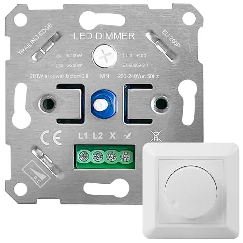 LED Dimmer Schalter 220-240V – Universeller Einbaudimmer für dimmbare LED und Glühlampen