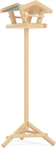 Blumixx Vogelhaus mit wetterfestem Ständer und Solar-LED Beleuchtung - abnehmbares Dach