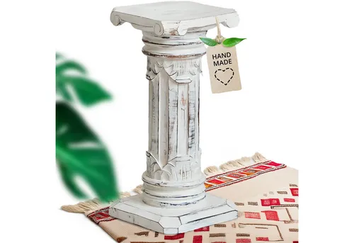 livasia Dekosäule, whitewash - Blumenhocker aus handgefertigtem, nachhaltigem Material – ideal für asiatisches Wohnen und individuelle Akzente in deinem Zuhause.