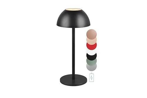 lightling LED Tischlampe Robert - Akkuleuchte in Schwarz Matt - Tischlampen für Outdoor, IP54 Schutzklasse, 4-fach Touch, energiesparend mit USB-C Anschluss, perfekt für Garten und Terrasse.