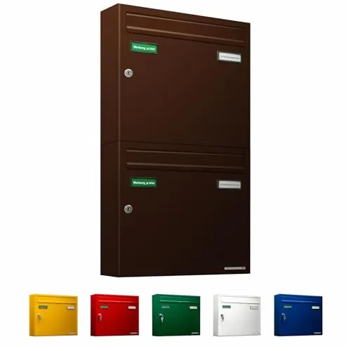 AL Briefkastensysteme Basic 2er Briefkasten RAL 8017 von AL Briefkastensysteme