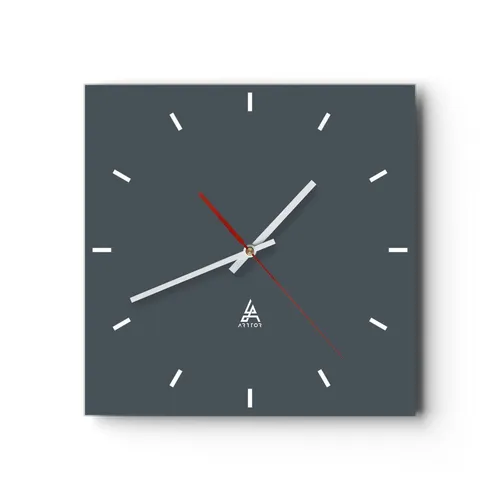 Modern Wanduhr 40x40cm Quadrat Analog Glasuhr Art Glas Deko in weiß von Arttor