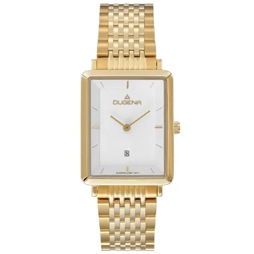 Dugena Sienna - Damen Quarzuhr in Goldfarben/Weiß - Elegante Damenuhr von Dugena mit 3 ATM Wasserdichtigkeit und edlem Edelstahlarmband. Perfekt für jeden Anlass!