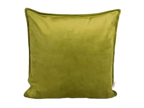 beties - Samt&Sonders-Serie - Kissenhülle ca. 40x40 cm; in Mai-grün mit dekorativer Jeansnaht aus deutschem Unternehmen in hochwertiger Qualität