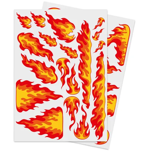 Auto Aufkleber Flammen Sticker Set Digitaldruck mit UV-Schutzlaminat I  kfz_728