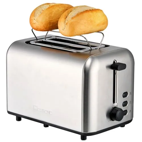 CLATRONIC Toaster TA 3822 - Kompakter 2-Scheiben-Toaster mit extra breiten Schlitzen für Bagels und Brötchen. Integrierter Brötchenaufsatz und stufenlos einstellbarer Bräunungsgrad für perfektes Toasten.