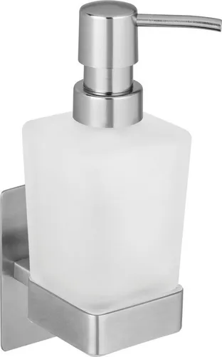 WENKO Turbo-Loc Seifenspender Genova Matt - Eleganter Seifenspender für 200 ml Seife oder Lotion, einfach ohne Bohren anzubringen. Hochwertige Materialien und modernes Design verleihen Ihrem Badezimmer einen stilvollen Touch.