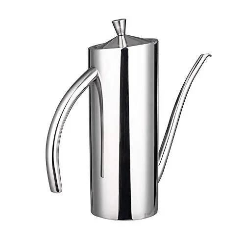 Lanhope Oil Dispenser Flasche 700ml Edelstahl mit Griff Olivenöl Pourer Stopper Pot Sojasauce Essig Cruet Drizzler Nicht tropfender Auslauf Hitzebeständig zum Kochen Küche Restaurant BBQ