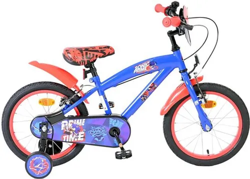 Sonic Kinderfahrrad 16 Zoll – Blau mit Handbremsen - Das Sonic 16-Zoll-Kinderfahrrad begeistert mit sportlichem Design und coolen Details. Mit zwei Handbremsen und höhenverstellbarem Sattel bietet es Sicherheit und Komfort für kleine Abenteurer. Ideal für den Einstieg in die Fahrradwelt!