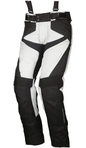 Modeka Lonic Textilhose - Hellgrau/Schwarz - Lang XL - Motorradhosen mit 100% wasser- und winddichter Humax® Membrane sowie herausnehmbaren YF Knieprotektoren für optimale Sicherheit und Komfort auf jeder Fahrt.