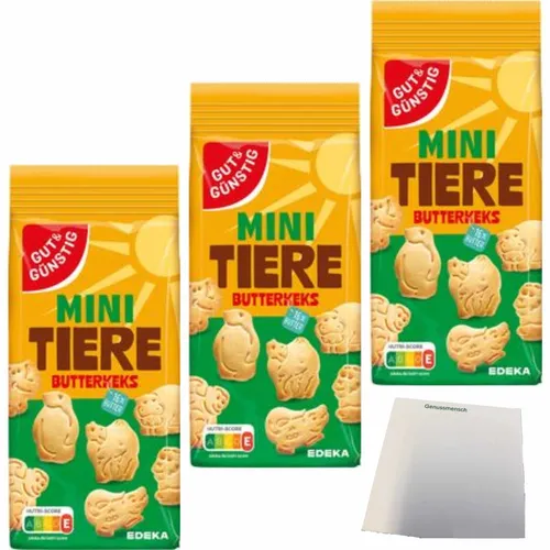 G&G Mini Butterkeks Tiere 3er Pack 3x150g Packung usy Block