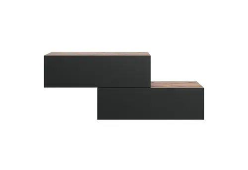 Flur Möbel Garderobe 2x Hängeschrank 100 cm Gold Eiche / Anthrazit - Drohnen: Stilvoller Stauraum für Ihren Flur mit elegantem Design und geräuschlosem Öffnen dank hochwertiger Beschläge.