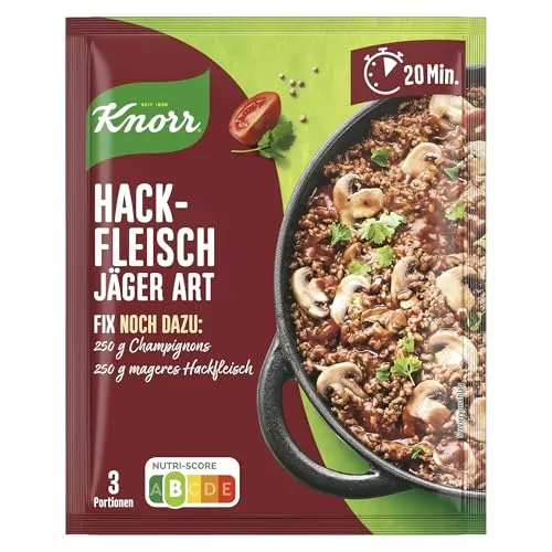Knorr Fix Würzmischung Hackfleisch Jäger Art – Würzige Kräuter für schnelle Gerichte