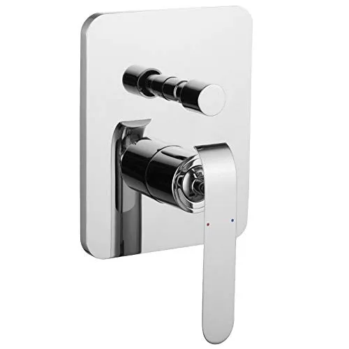 PaulGurkes Einhandmischer Unterputz Armatur Chrom mit 2-Wege Umsteller - Hochwertige Unterputz Mischbatterie aus massivem Messing. Ideal für Kopf- und Handbrause, mit praktischem Umsteller und schallreduzierendem Dämpfer. Für langlebige Nutzung geeignet.