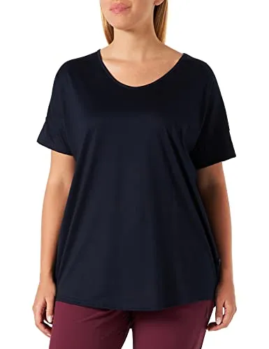 Trigema Damen Oversize T-Shirt Navy XL - T-Shirts für Damen, lässiger Schnitt mit angeschnittenen Ärmeln und abgerundetem Saum, 100% Made in Germany für höchsten Tragekomfort.