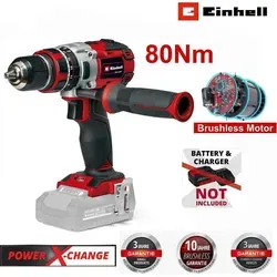 Einhell Akku-Schlagschrauber TP-CD 18/80 Li-i BL - Solo, 80 Nm - Akkuschrauber mit 80 Nm Drehmoment, bürstenlosem Motor für längere Laufzeit, Schlagbohrfunktion für Stein und Beton, 2-Gang Getriebe und LED-Licht für beste Sicht.