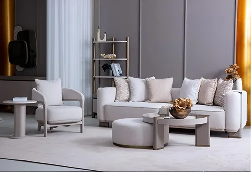 Modernes Sofa und Stuhl Set im eleganten Design - Elegantes Sofa- und Stuhlset für 4 Personen, ideal für Ihr Wohnzimmer. Bequeme, einfarbige Polsterung und stilvolles Design bieten höchsten Komfort und zeitgemäße Ästhetik.