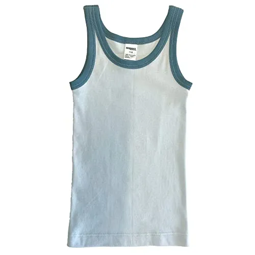 HERMKO 2800 Jungen Unterhemd aus 100% Bio-Baumwolle Knaben Tank Top, Farbe:hellblau/Rauchblau, Größe:128