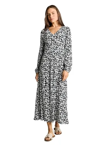 TOM TAILOR Jersey-Kleid Midi-Länge mit V-Ausschnitt in blau von Tom Tailor
