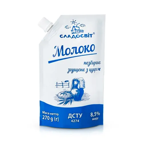 Kondensmilch gezuckert, 8,5 % Fett, Sladosvit, 270 g - Сгущённое молоко