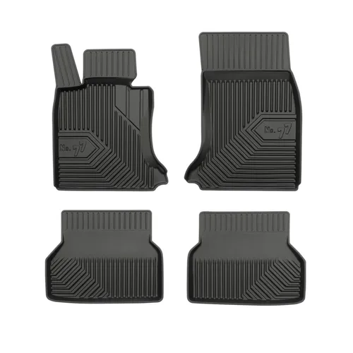 Fußmatten Gummimatten No.77 für BMW 5er E60 E61 (2003-2010) - TPE Schwarz 4 Teile - Robustes Fußmattenset für BMW 5er E60 E61, wasserfest und mit Antirutsch-Oberfläche für optimalen Halt. Einfach zu installieren, schützt den Fahrzeugboden vor Schmutz.