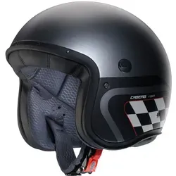 Caberg Freeride X Daytona Jethelm, schwarz-grau, Größe XS - Motorradhelm mit kratzfestem Visier für erweiterten Schutz und Micro-Metric-Helmverschluss, ideal für stilbewusste Fahrer.