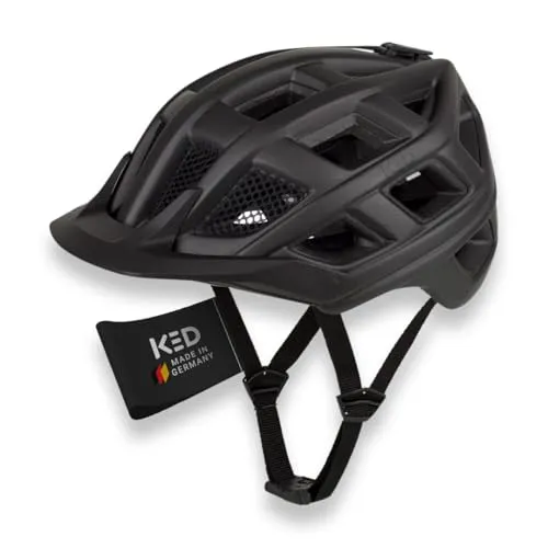 KED Crom Fahrradhelm Für Mountainbike, Trekking Und Alltag Mit LED Rücklicht, FIDLOCK Verschluss, Insektenschutznetz Farbe: Black Matt | Größe: 57-62 (L)