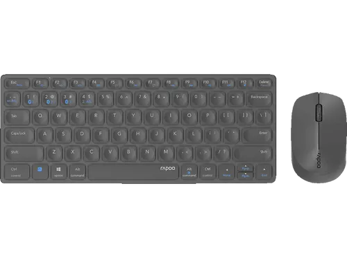 Rapoo 9600M kabelloses Tastatur-Maus Set - Flexibles 3-in-1 Bluetooth 2.4GHz, 1300 DPI Präzision und modernes Aluminium-Design für vielseitige Nutzung