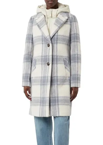 comma casual identity Wollmantel beige 36 EU - Eleganter Wollmantel in Beige, ideal für stilvolle Auftritte. Hochwertige Materialkombination sorgt für Komfort und Wärme in der kalten Jahreszeit.