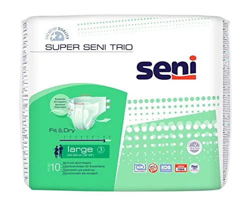 Super Seni Trio Größe 3 Large - 60 St - Inkontinenzeinlagen mit hoher Saugkraft und optimalem Schutz, ideal für aktive Nutzer.