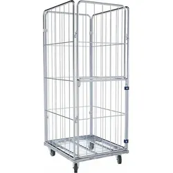 OSWALD Transportgeräte Wäschewagen mit klappbarer Vorderwand - Transportwagen für Wäsche mit robustem Stahlboden, 400 kg Traglast und schwenkbarer Vorderwand. Ideal für Hotels und Wäschereien, sorgt für effizienten Transport und einfache Handhabung.