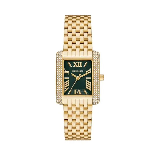 Michael Kors Emery MK4742 Damenarmbanduhr - Elegante Damenarmbanduhr aus Edelstahl mit rechteckigem, goldfarbenem Gehäuse und kratzfestem Mineralglas für stilvolle Auftritte.