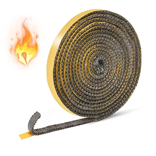 Dichtungsband Selbstklebend für Kamin und Ofen, Hitzebeständig bis 500°C - Kamin- & Ofenversiegelungen, feuerfestes Dichtungsband aus Glasfasern, selbstklebend und flexibel, ideal für sichere und effektive Abdichtungen.