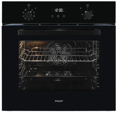 exquisit Einbaubackofen EBE257-H-020 - Energieeffizienzklasse A - Backöfen mit 59 l Volumen, digitalem Timer und vielseitigen Beheizungsarten für perfekte Ergebnisse in der Küche.