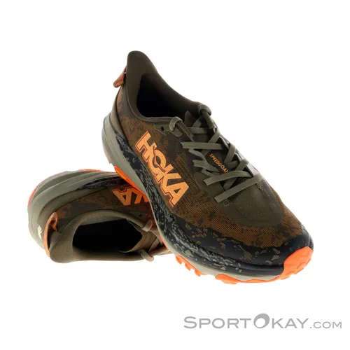 Hoka One One Speedgoat 6 Herren Laufschuhe - Marron - 41.1/3 - Laufschuhe für Herren, ideal für Trailruns mit hervorragender Dämpfung und Stabilität auf jedem Gelände.