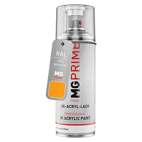 MG PRIME RAL 1033 Daliengelb/Dahlia yellow glänzend 2K Acryl Spraydose Sprühdose 400 ml schnelltrocknend